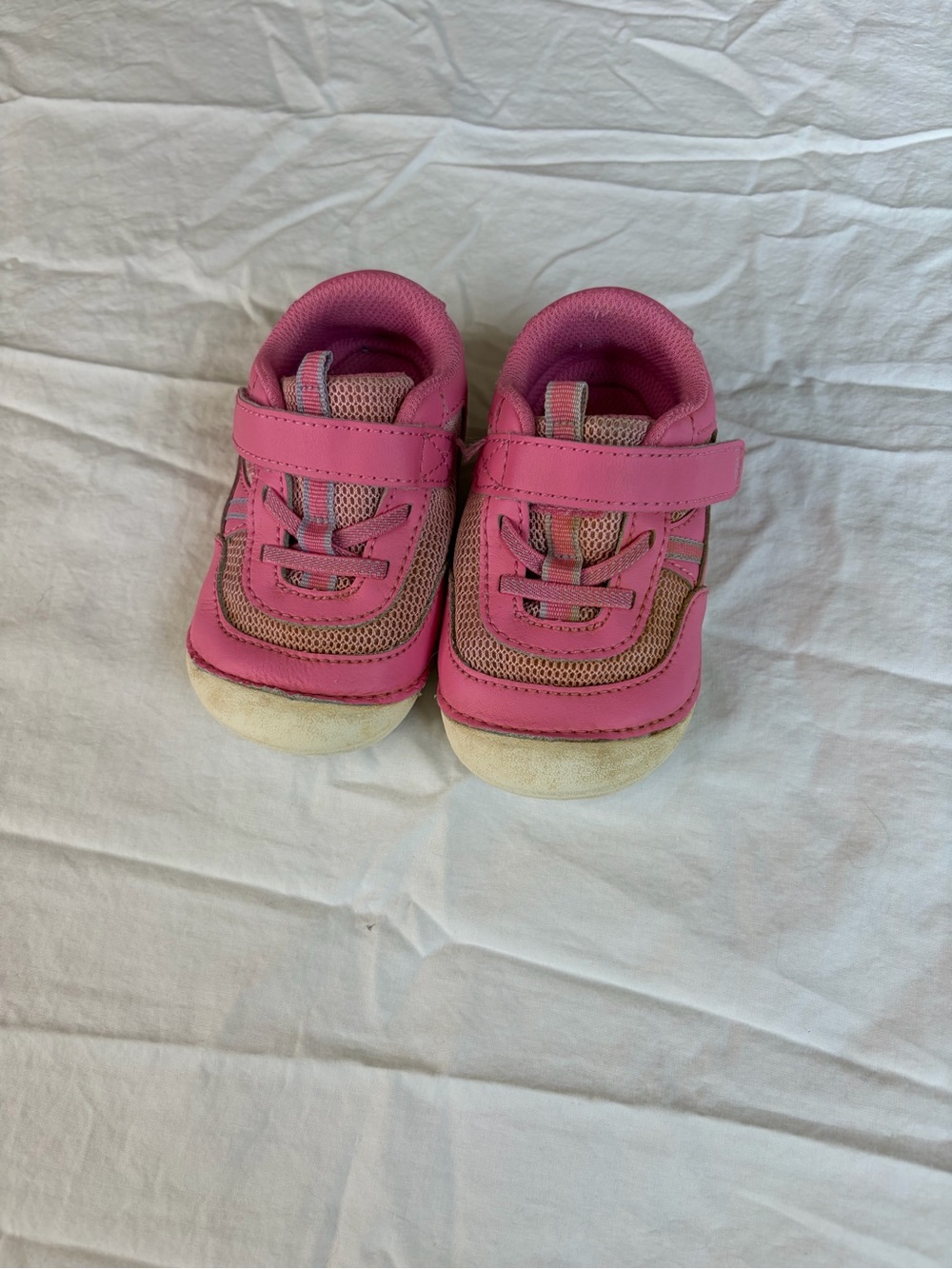Stride Rite Girls' Pink Hook-and-Loop Walker Sneakers